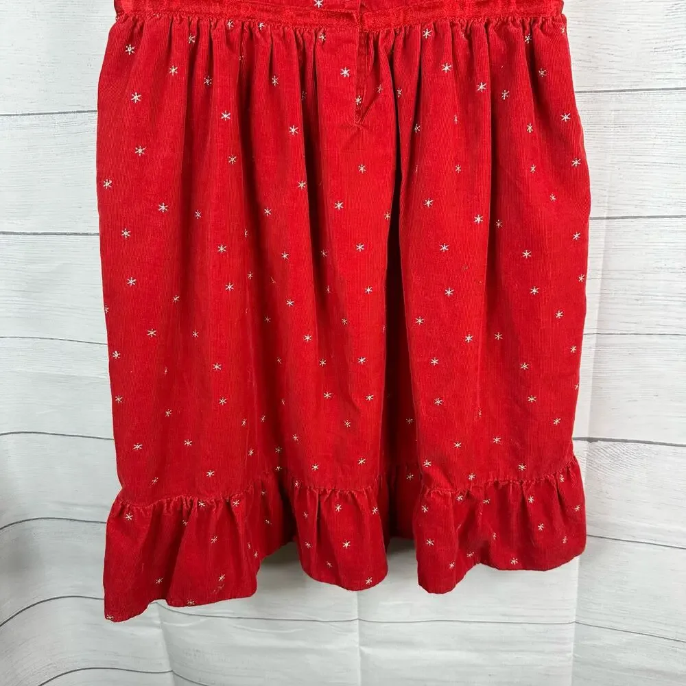 OshKosh B'gosh Girls size 10 Sleeveless Corduroy Holiday Christmas Dress Red